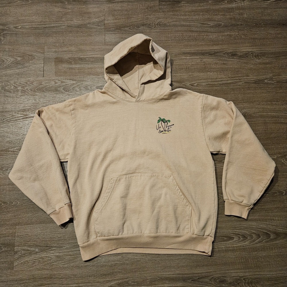 Bad Bunny Hoodie Mens Medium Beige Un Verano Sin Ti Heart Beach Concert Tour